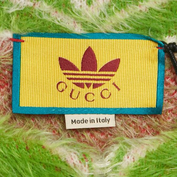 Gucci X Adidas Green Monogram Textured Knit Cardigan Xs - Picture 5 of 7